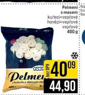 Pelmeni Nep smasem kuřecí+vepřové hovězí+vepřové vepřové 400 g 