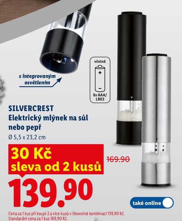 SILVERCREST Elektrický mlýnek na sůl nebo pepř 