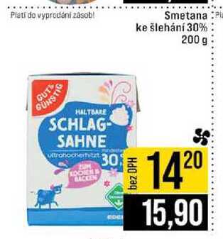 Smetana ke šlehání 30% 200 g 