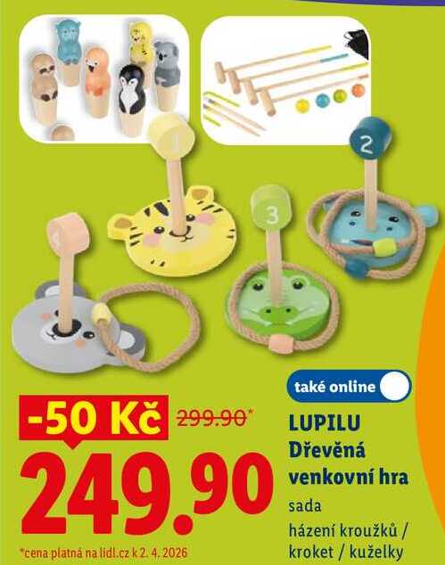 LUPILU Dřevěná sada venkovní hra 