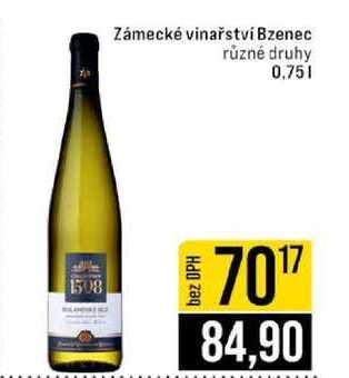 Zámecké vinařství Bzenec různé druhy 0,75l