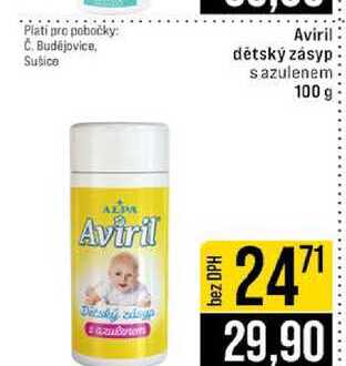 Aviril dětský zásyp s azulenem 100 g