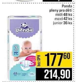 Panda pleny pro děti midi 48 ks maxi 42 ks junior 36 ks
