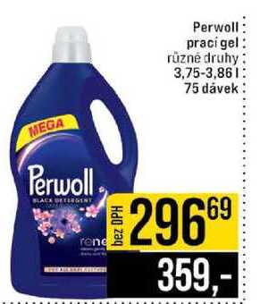 Perwoll prací gel různé druhy 3,75-3,86l 75 dávek