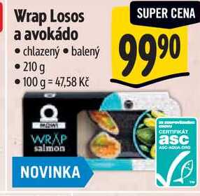 Wrap Losos a avokádo, 210 g