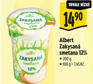 Albert Zakysaná smetana 12%, 200 g