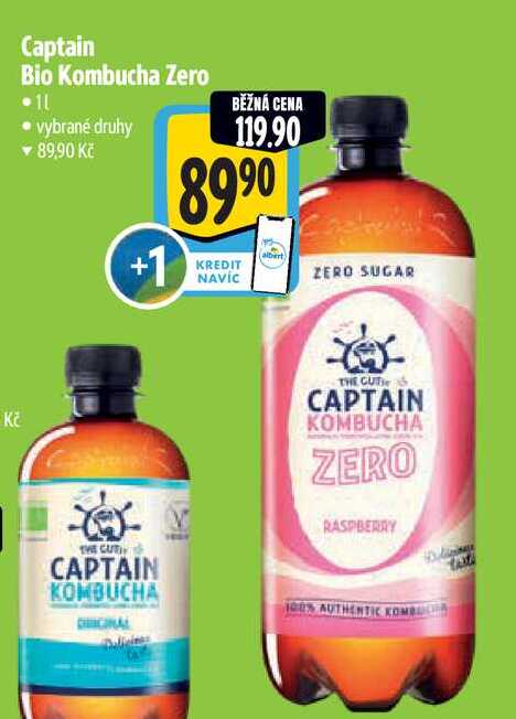 Captain Bio Kombucha Zero, 1 l