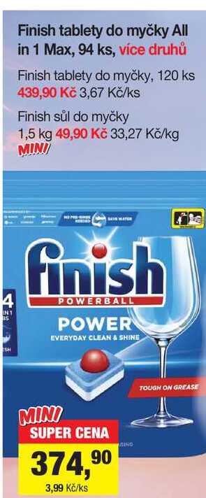 Finish tablety do myčky All in 1 Max, 94 ks