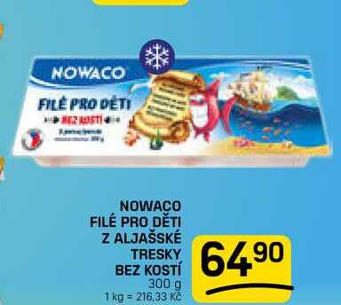 NOWACO FILÉ PRO DĚTI Z ALJAŠSKÉ TRESKY BEZ KOSTÍ 300 g
