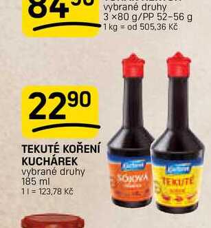 TEKUTÉ KOŘENÍ KUCHÁREK vybrané druhy 185 ml