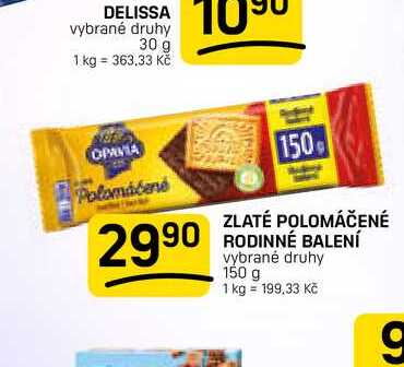 ZLATÉ POLOMÁČENÉ RODINNÉ BALENÍ vybrané druhy 150 g