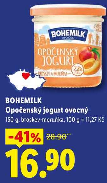 BOHEMILK Opočenský jogurt ovocný, 150 g