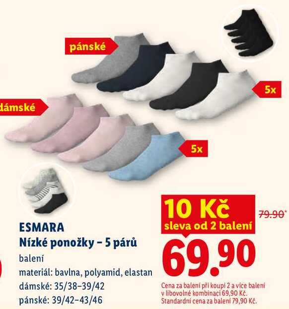 ESMARA Nízké ponožky - 5 párů
