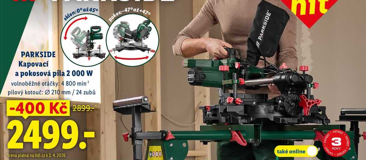 PARKSIDE Kapovací a pokosová pila 2 000 W 