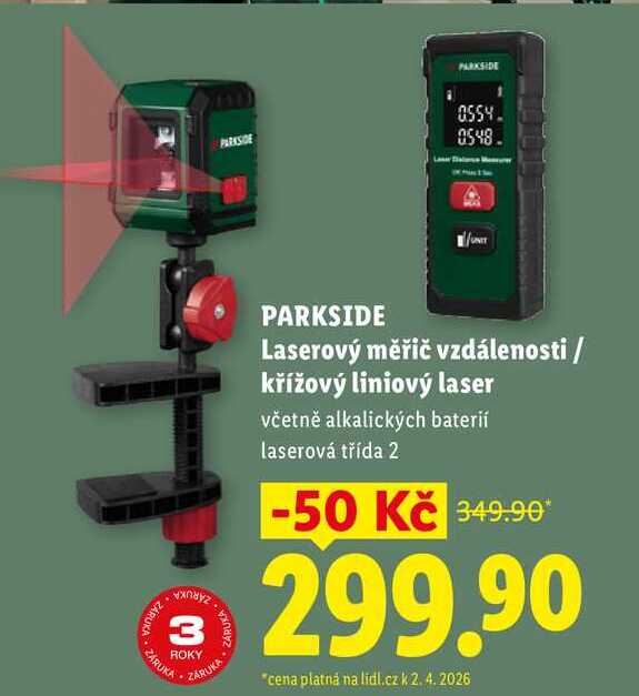 PARKSIDE Laserový měřič vzdálenosti/křížový liniový laser