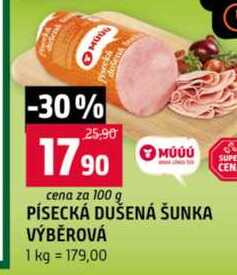 PÍSECKÁ DUŠENÁ ŠUNKA VÝBĚROVÁ 1 kg 100g