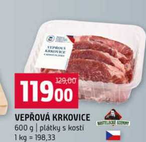 VEPŘOVÁ KRKOVICE 600 g plátky s kosti
