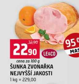 ŠUNKA ZVONAŘKA NEJVYŠŠÍ JAKOSTI 100g