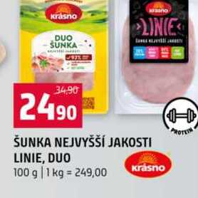 ŠUNKA NEJVYŠŠÍ JAKOSTI LINIE, DUO 100 g 