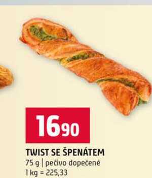 TWIST SE ŠPENÁTEM 75 g pečivo dopečené