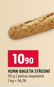 KORN BAGETA STŘEDNÍ 115 g pečivo dopečené