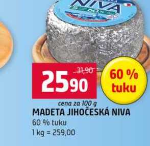 MADETA JIHOČESKÁ NIVA 60% tuku 100g