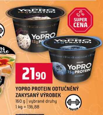 YOPRO PROTEIN ODTUČNĚNÝ ZAKYSANÝ VÝROBEK 160 g vybrané druhy