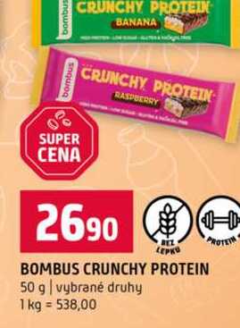 BOMBUS CRUNCHY PROTEIN 50 g vybrané druhy