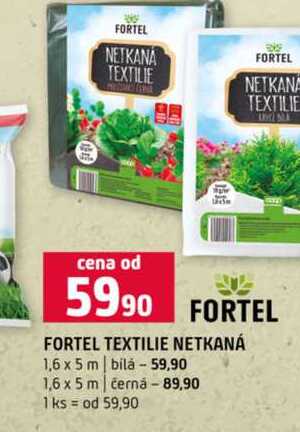 FORTEL TEXTILIE NETKANÁ 1,6 x 5 m bila 1,6 x 5 m černá 