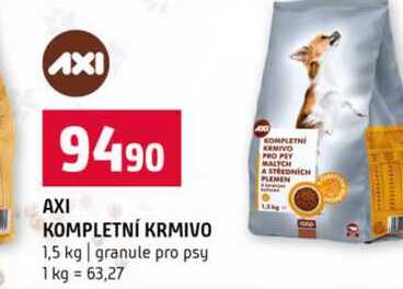 AXI KOMPLETNÍ KRMIVO 1,5 kg granule pro psy