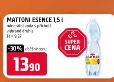 MATTONI ESENCE 1,5l minerální voda s příchuti vybrané druhy