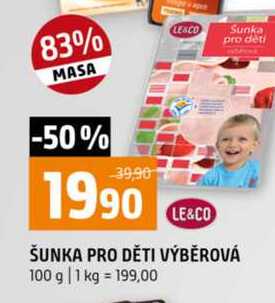 ŠUNKA PRO DĚTI VÝBĚROVÁ 100 g