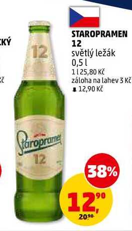 STAROPRAMEN 12 světlý ležák, 0,5 l