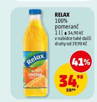 RELAX 100% pomeranč, 1 l