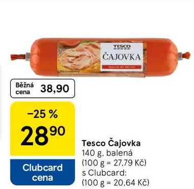 Tesco Čajovka, 140 g, balená
