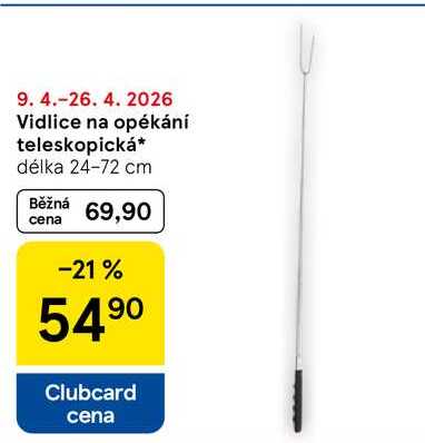Vidlice na opékání teleskopická, délka 24-72 cm