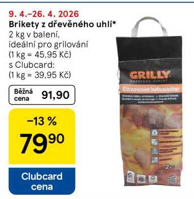 Brikety z dřevěného uhlí, 2 kg v balení. ideální pro grilování