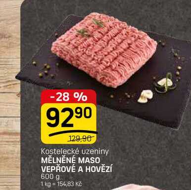 MĚLNĚNÉ MASO VEPŘOVÉ A HOVĚZÍ 600 g 