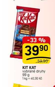 KIT KAT vybrané druhy 99 g 