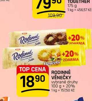 RODINNÉ VĚNEČKY vybrané druhy 100g