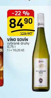 VÍNO SOVÍN vybrané druhy 0,75l