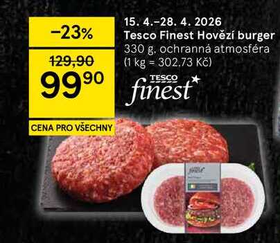 Tesco Finest Hovězí burger, 330 g