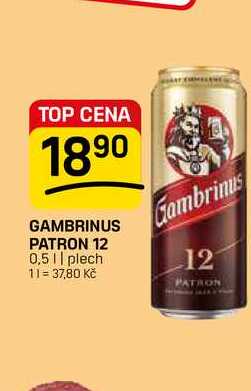 GAMBRINUS PATRON 12 0,5l, plech
