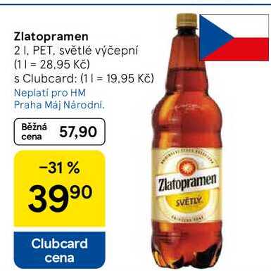 Zlatopramen, 2 l, PET, světlé výčepní