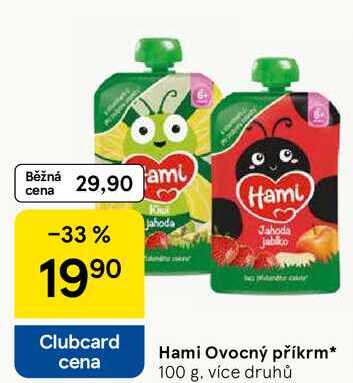 Hami Ovocný příkrm, 100 g, více druhů 