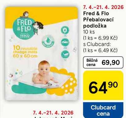 Fred & Flo Přebalovací podložka, 10 ks 