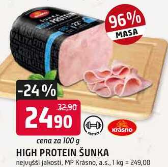 HIGH PROTEIN ŠUNKA 100g