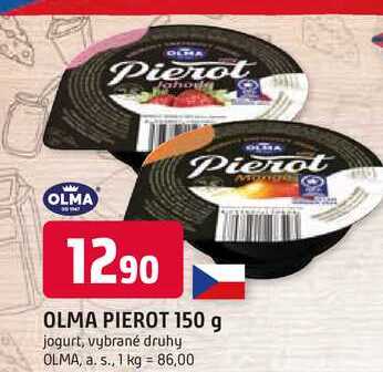 Olma Jogurt Pierot, vybrané druhy 150g