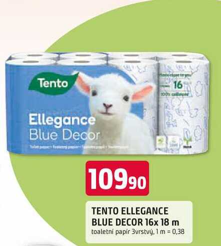 TENTO ELLEGANCE BLUE DECOR 16x 18 m toaletní papír 3vrstvý
