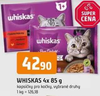 WHISKAS 4x 85 g kapsičky pro kočky